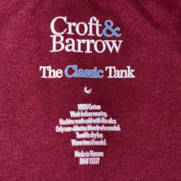 Croft & Barrow Womens Classic Tank Top Maroon Cotton Sleeveless L - Picture 2 of 5